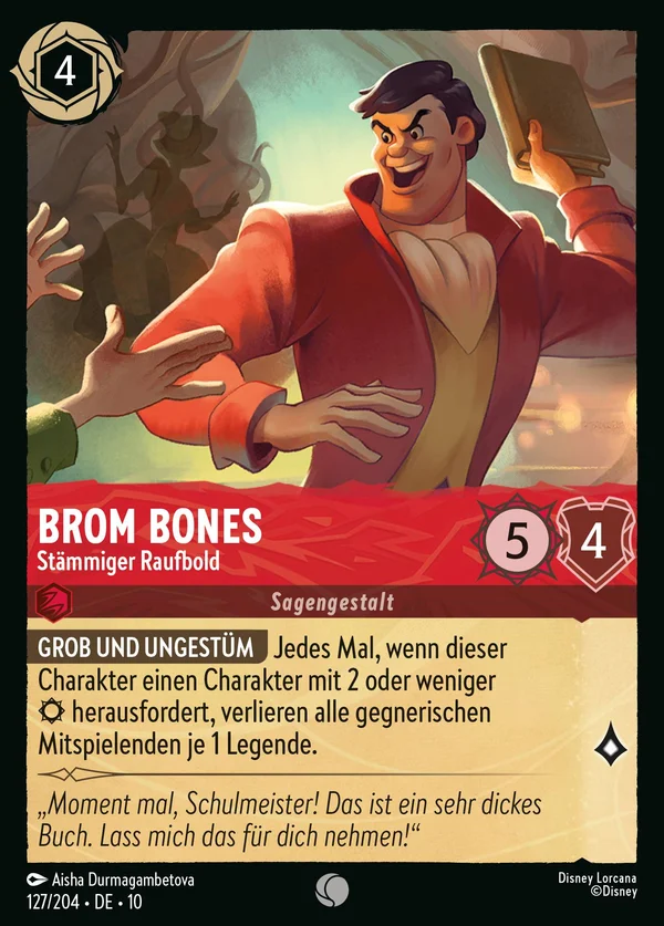 Brom Bones - Stämmiger Raufbold — Disney Lorcana Charakter card from Whispers in the Well