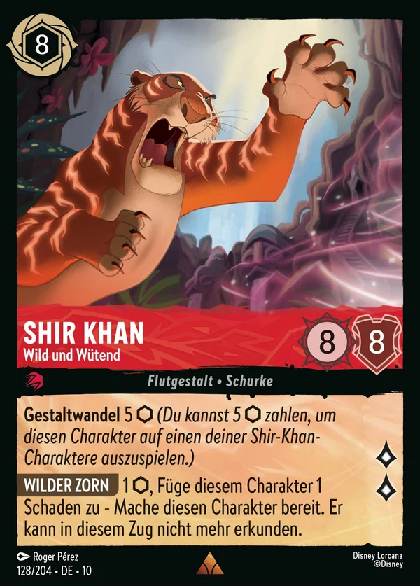 Shir Khan - Wild und Wütend — Disney Lorcana Charakter card from Whispers in the Well