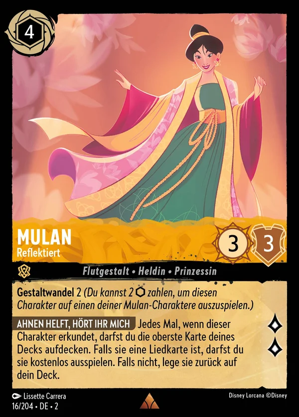 Mulan - Reflektiert — Disney Lorcana Charakter card from Rise of the Floodborn