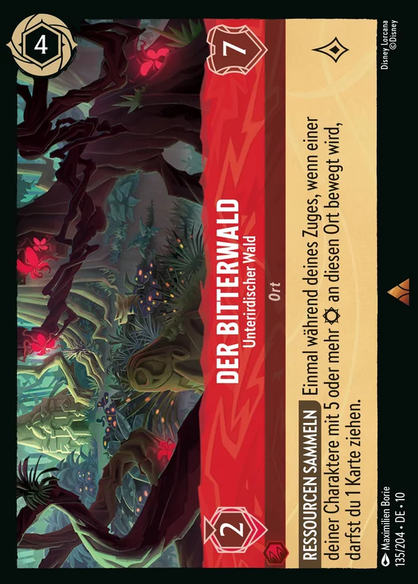 Der Bitterwald - Unterirdischer Wald — Disney Lorcana Ort card from Whispers in the Well
