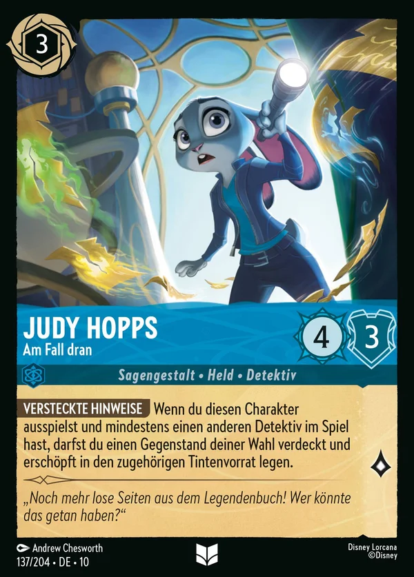 Judy Hopps - Am Fall dran — Disney Lorcana Charakter card from Whispers in the Well