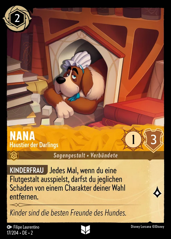 Nana - Haustier der Darlings — Disney Lorcana Charakter card from Rise of the Floodborn