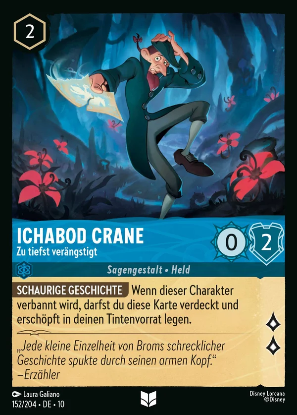 Ichabod Crane - Zu tiefst verängstigt — Disney Lorcana Charakter card from Whispers in the Well