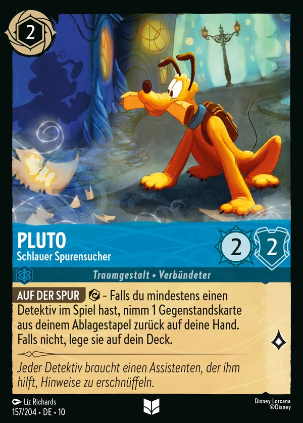 Pluto - Schlauer Spurensucher — Disney Lorcana Charakter card from Whispers in the Well