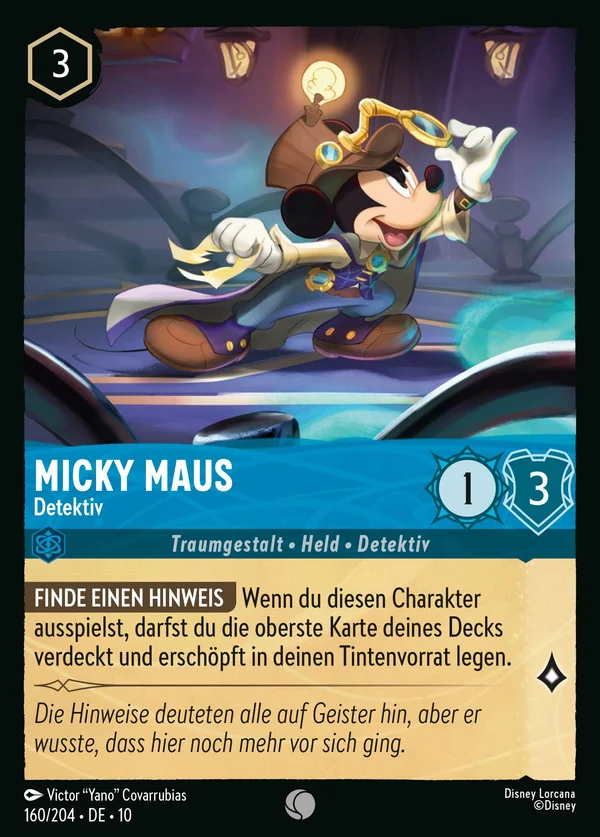 Micky Maus - Detektiv — Disney Lorcana Charakter card from Whispers in the Well