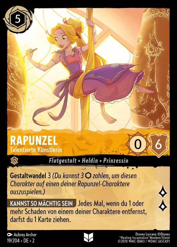 Rapunzel - Talentierte Künstlerin — Disney Lorcana Charakter card from Rise of the Floodborn