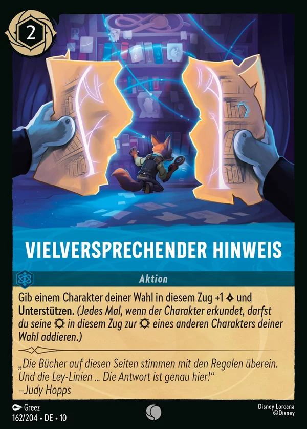 Vielversprechender Hinweis — Disney Lorcana Aktion card from Whispers in the Well