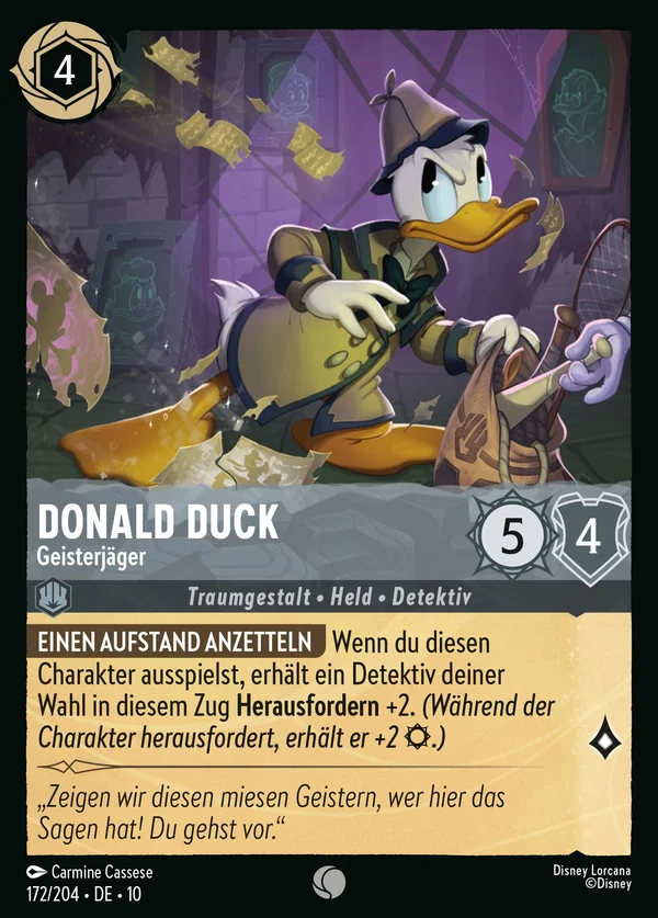 Donald Duck - Geisterjäger — Disney Lorcana Charakter card from Whispers in the Well