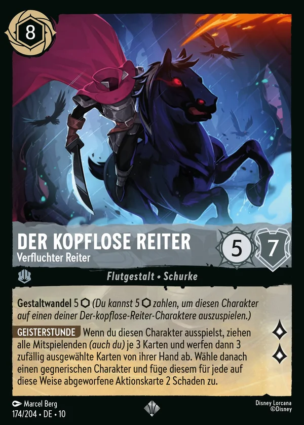 Der kopflose Reiter - Verfluchter Reiter — Disney Lorcana Charakter card from Whispers in the Well