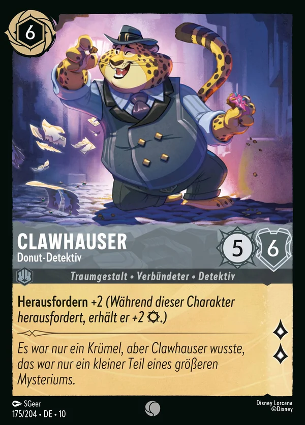Clawhauser - Donut-Detektiv — Disney Lorcana Charakter card from Whispers in the Well