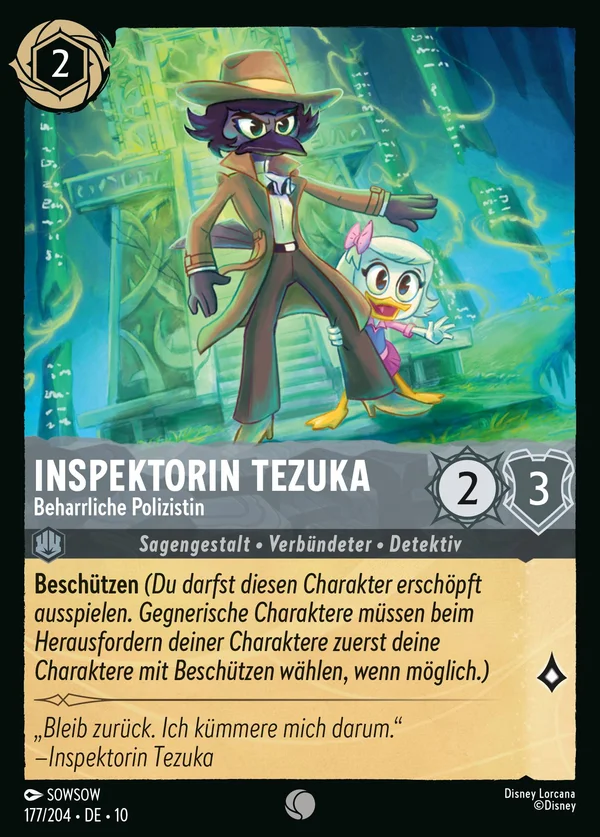 Inspektorin Tezuka - Beharrliche Polizistin — Disney Lorcana Charakter card from Whispers in the Well