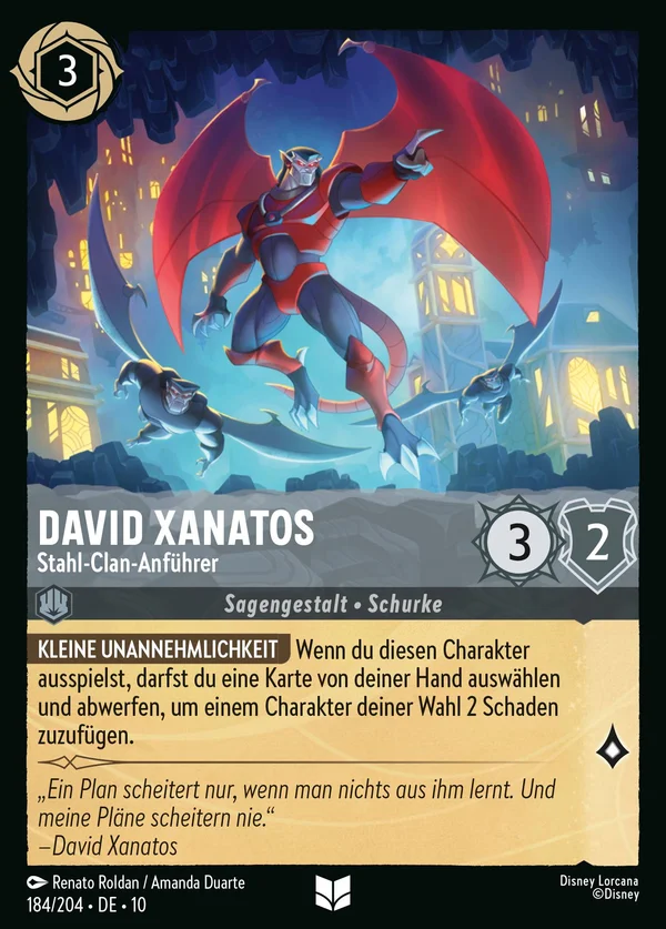 David Xanatos - Stahl-Clan-Anführer — Disney Lorcana Charakter card from Whispers in the Well