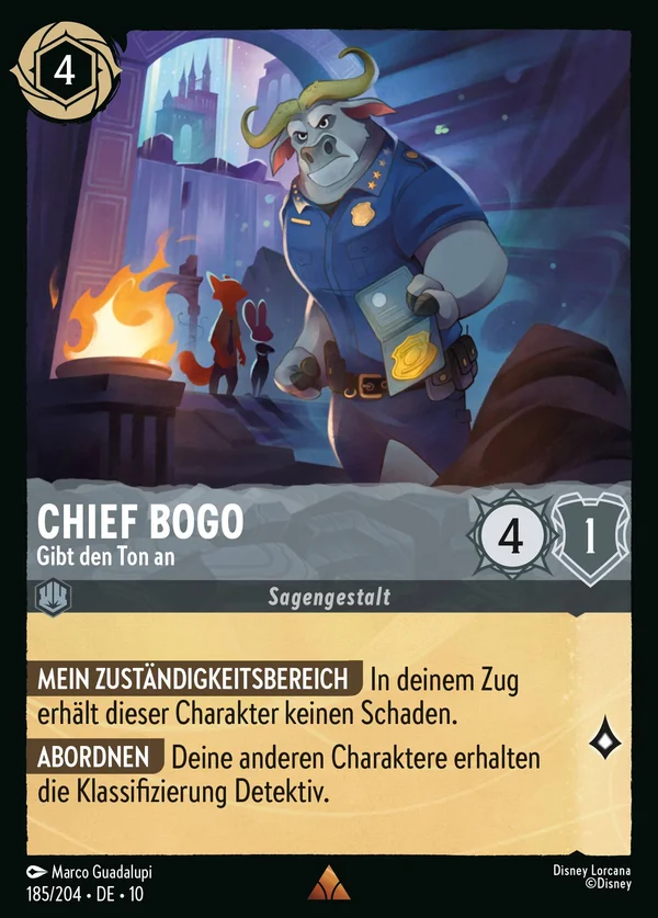 Chief Bogo - Gibt den Ton an — Disney Lorcana Charakter card from Whispers in the Well