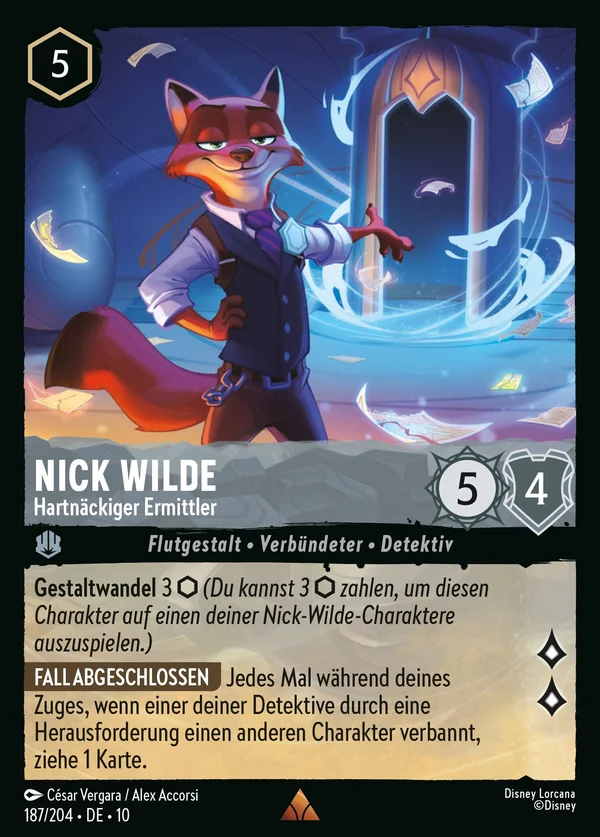 Nick Wilde - Hartnäckiger Ermittler — Disney Lorcana Charakter card from Whispers in the Well