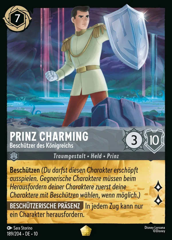 Prinz Charming - Beschützer des Königreichs — Disney Lorcana Charakter card from Whispers in the Well