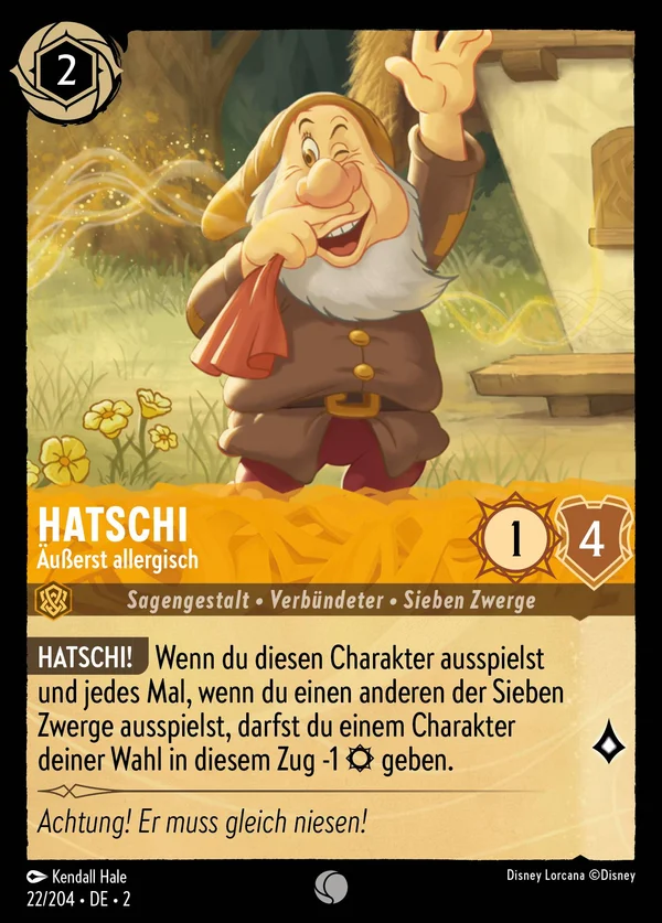Hatschi - Äußerst allergisch — Disney Lorcana Charakter card from Rise of the Floodborn