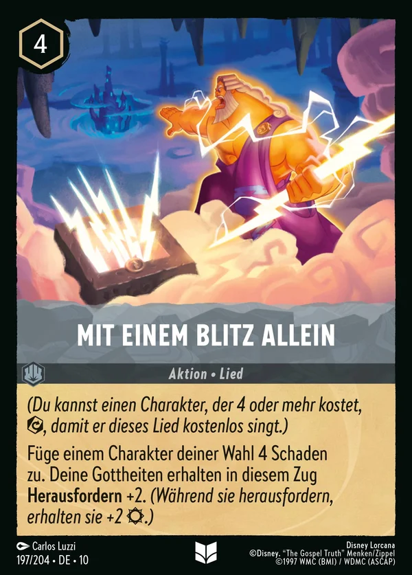 Mit einem Blitz allein — Disney Lorcana Aktion card from Whispers in the Well