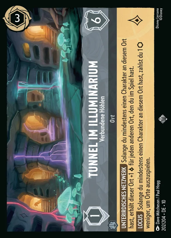 Tunnel im Illuminarium - Verbundene Höhlen — Disney Lorcana Ort card from Whispers in the Well