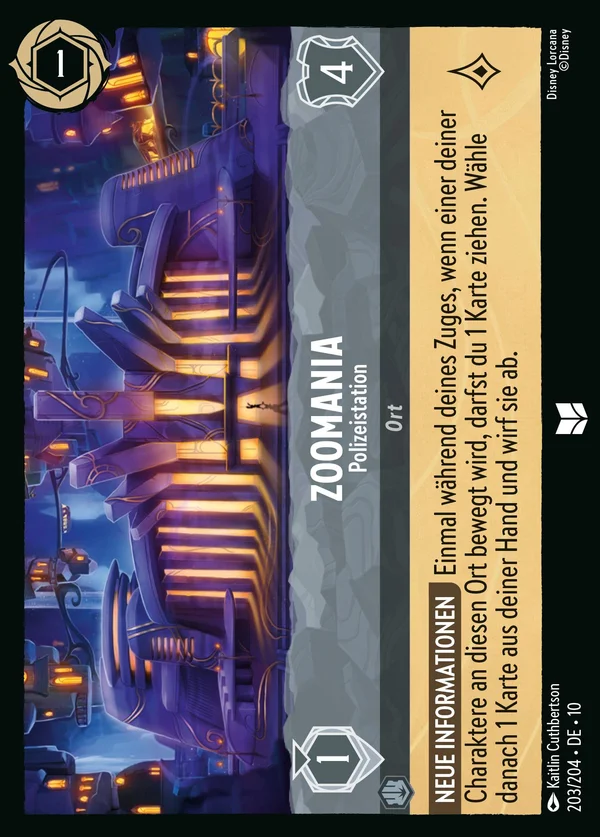 Zoomania - Polizeistation — Disney Lorcana Ort card from Whispers in the Well