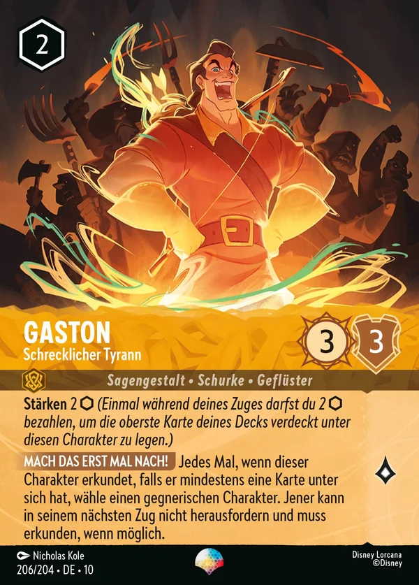 Gaston - Schrecklicher Tyrann — Disney Lorcana Charakter card from Whispers in the Well