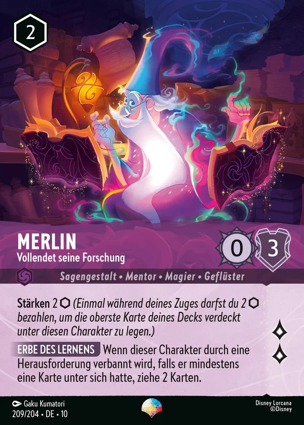 Merlin - Vollendet seine Forschung — Disney Lorcana Charakter card from Whispers in the Well