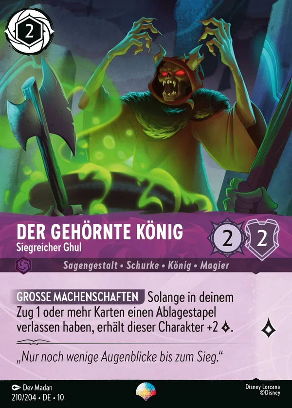 Der gehörnte König - Siegreicher Ghul — Disney Lorcana Charakter card from Whispers in the Well
