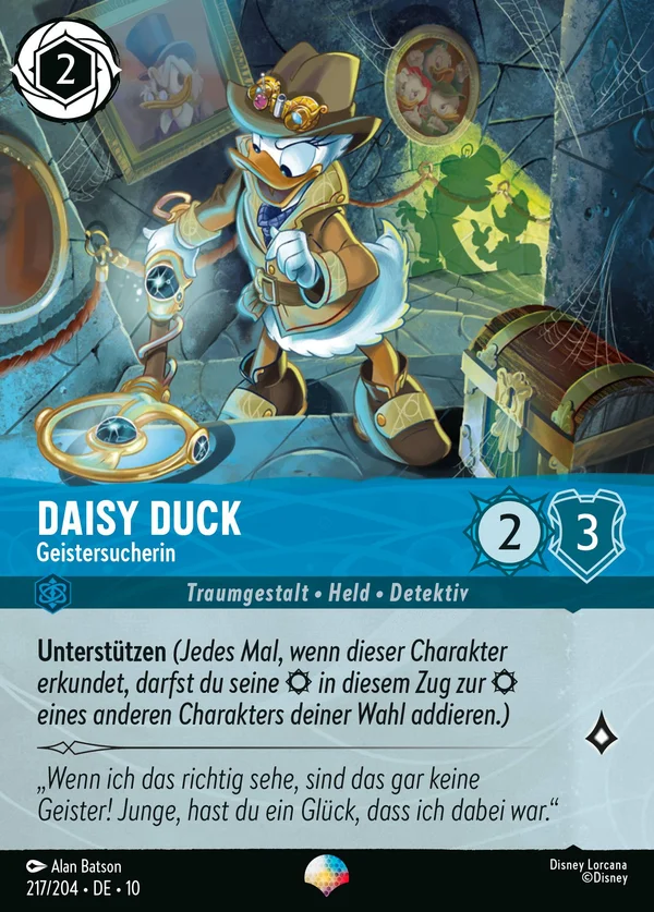 Daisy Duck - Geistersucherin — Disney Lorcana Charakter card from Whispers in the Well