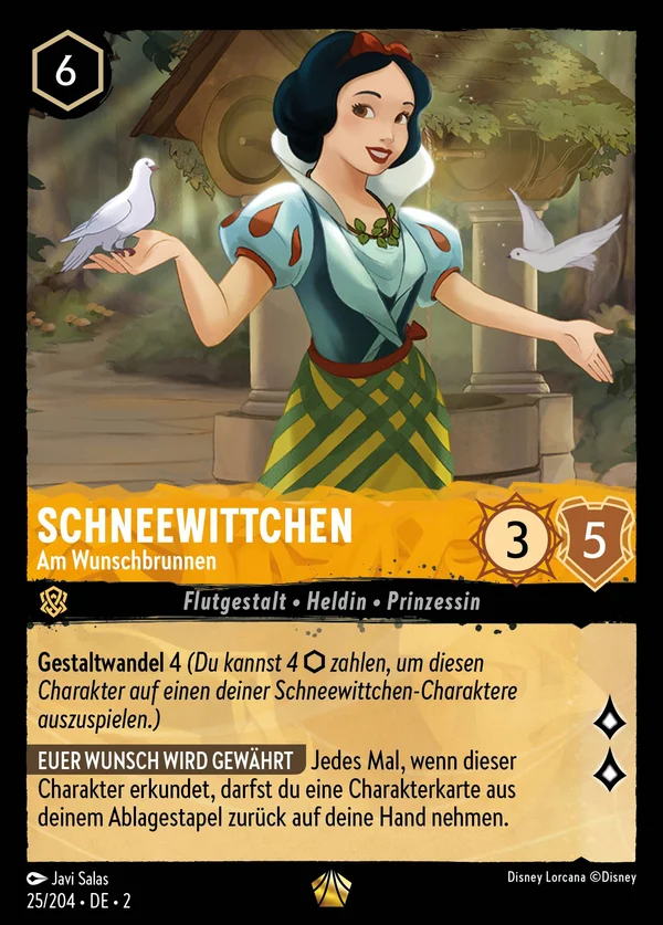 Schneewittchen - Am Wunschbrunnen — Disney Lorcana Charakter card from Rise of the Floodborn