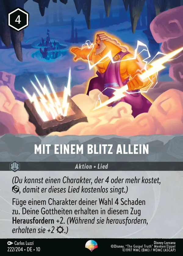 Mit einem Blitz allein — Disney Lorcana Aktion card from Whispers in the Well