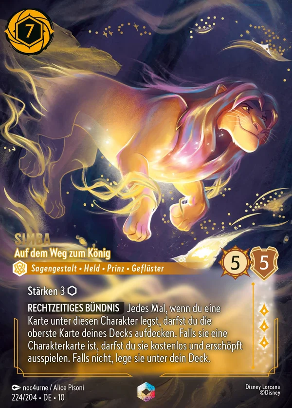Simba - Auf dem Weg zum König — Disney Lorcana Charakter card from Whispers in the Well