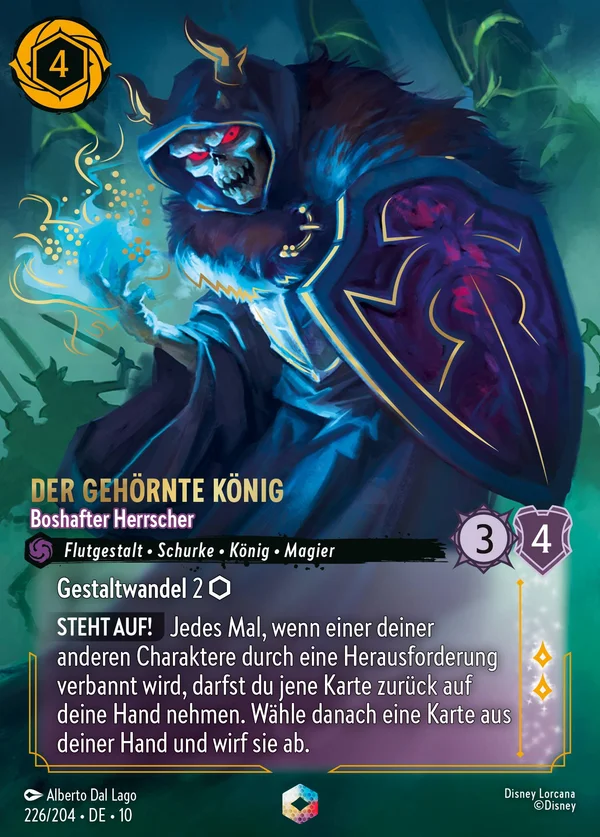 Der gehörnte König - Boshafter Herrscher — Disney Lorcana Charakter card from Whispers in the Well