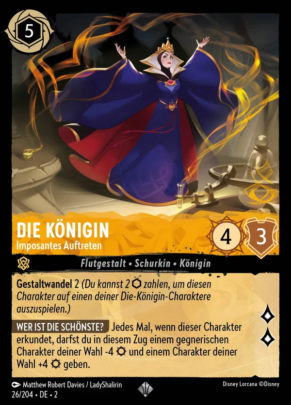 Die Königin - Imposantes Auftreten — Disney Lorcana Charakter card from Rise of the Floodborn