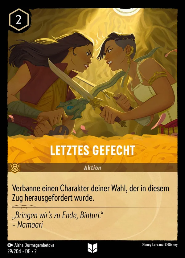Letztes Gefecht — Disney Lorcana Aktion card from Rise of the Floodborn