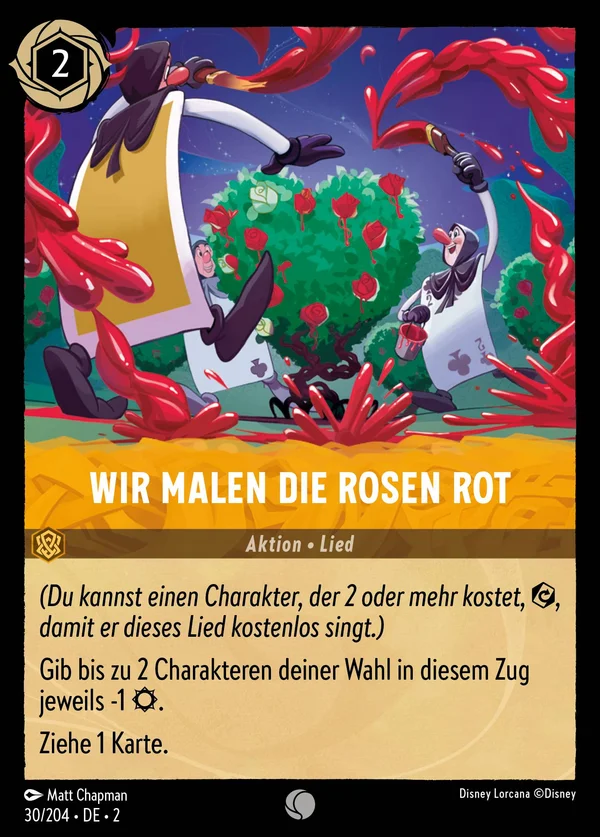 Wir malen die Rosen rot — Disney Lorcana Aktion card from Rise of the Floodborn