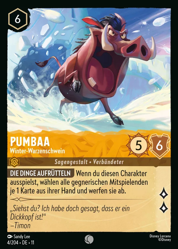 Pumbaa - Winter-Warzenschwein — Disney Lorcana Charakter card from Winterspell