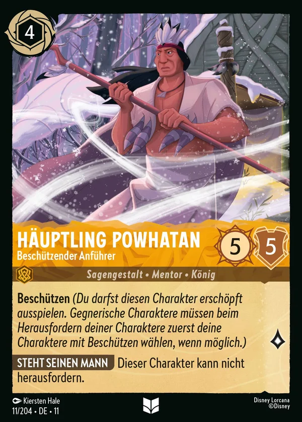 Häuptling Powhatan - Beschützender Anführer — Disney Lorcana Charakter card from Winterspell