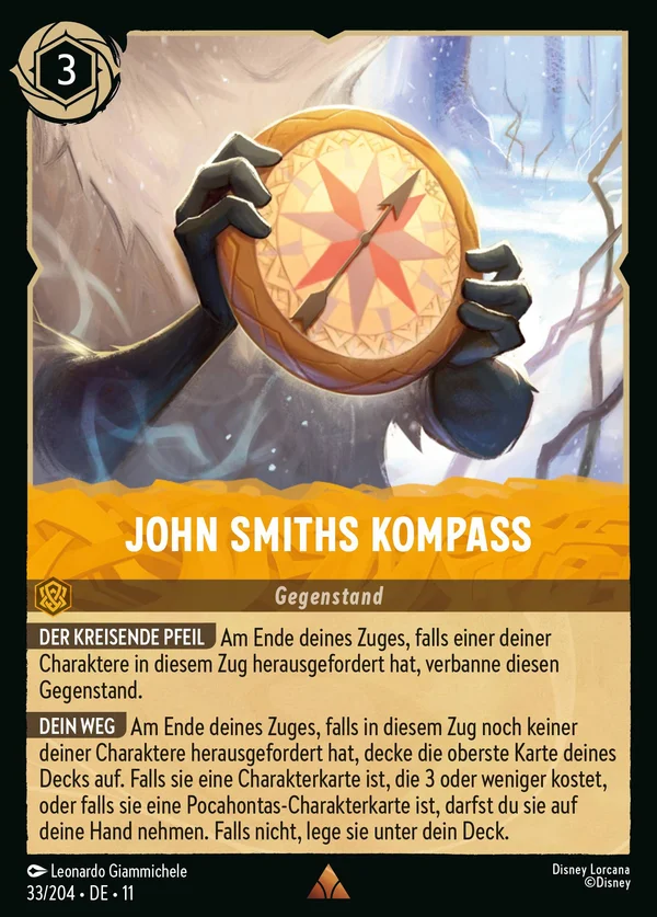 John Smiths Kompass — Disney Lorcana Gegenstand card from Winterspell
