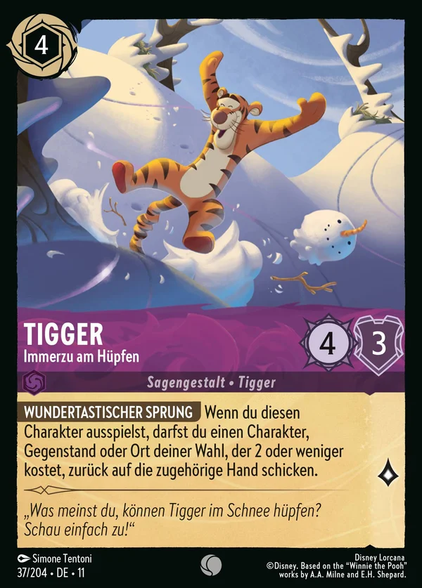 Tigger - Immerzu am Hüpfen — Disney Lorcana Charakter card from Winterspell