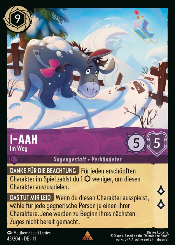 I-Aah - Im Weg — Disney Lorcana Charakter card from Winterspell
