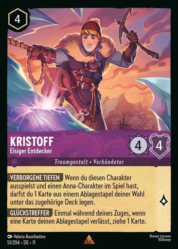 Kristoff - Eisiger Entdecker — Disney Lorcana Charakter card from Winterspell