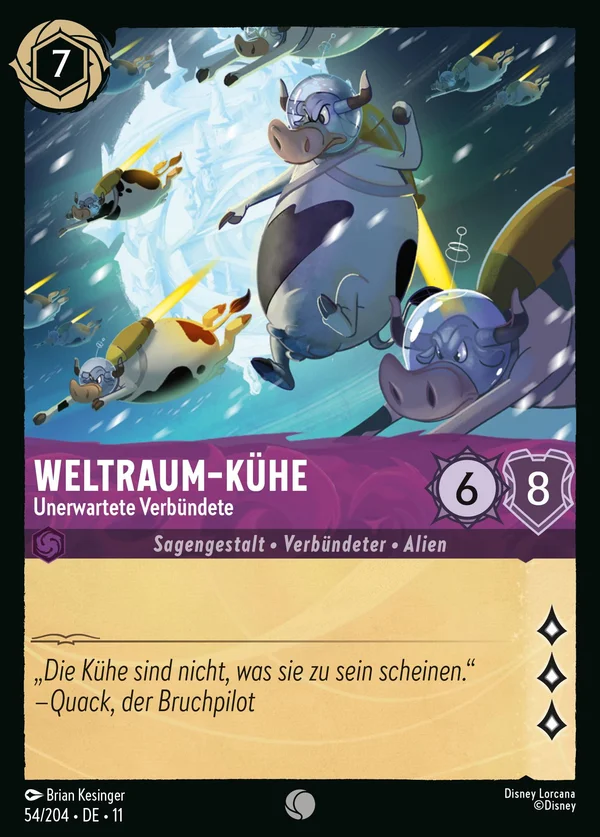 Weltraum-Kühe - Unerwartete Verbündete — Disney Lorcana Charakter card from Winterspell
