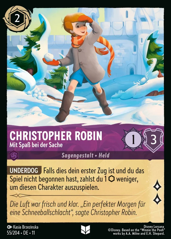 Christopher Robin - Mit Spaß bei der Sache — Disney Lorcana Charakter card from Winterspell