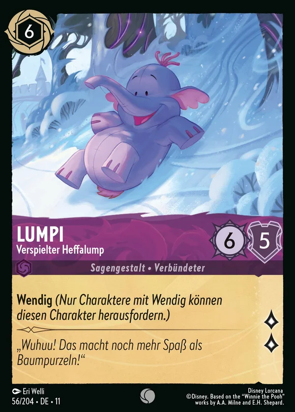 Lumpi - Verspielter Heffalump — Disney Lorcana Charakter card from Winterspell