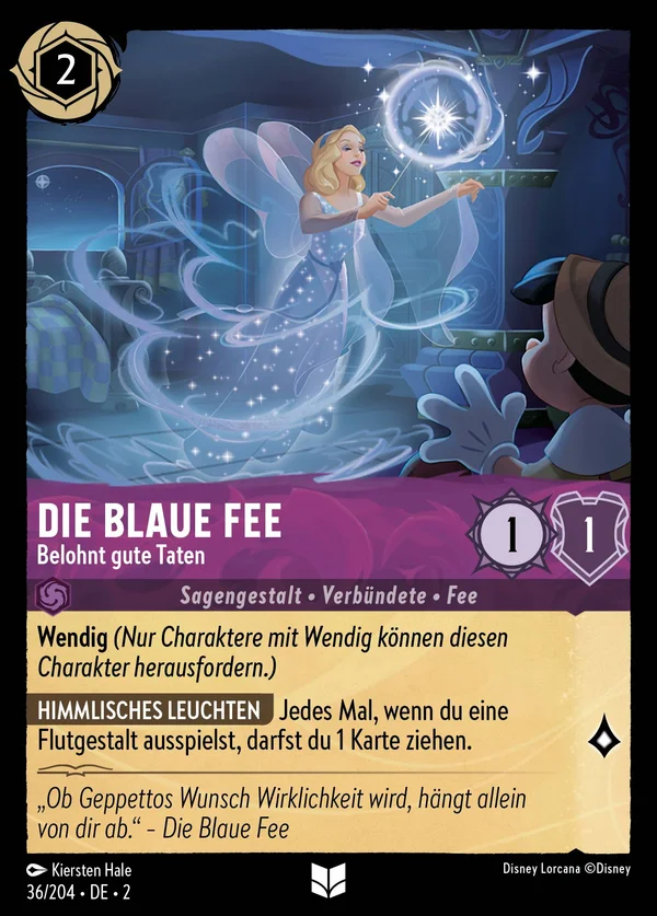 Die Blaue Fee - Belohnt gute Taten — Disney Lorcana Charakter card from Rise of the Floodborn