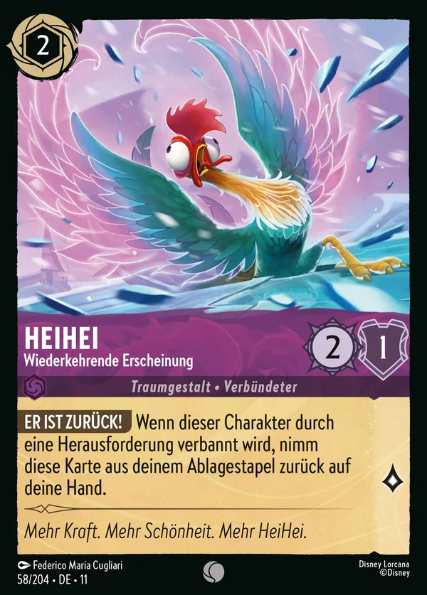 HeiHei - Wiederkehrende Erscheinung — Disney Lorcana Charakter card from Winterspell