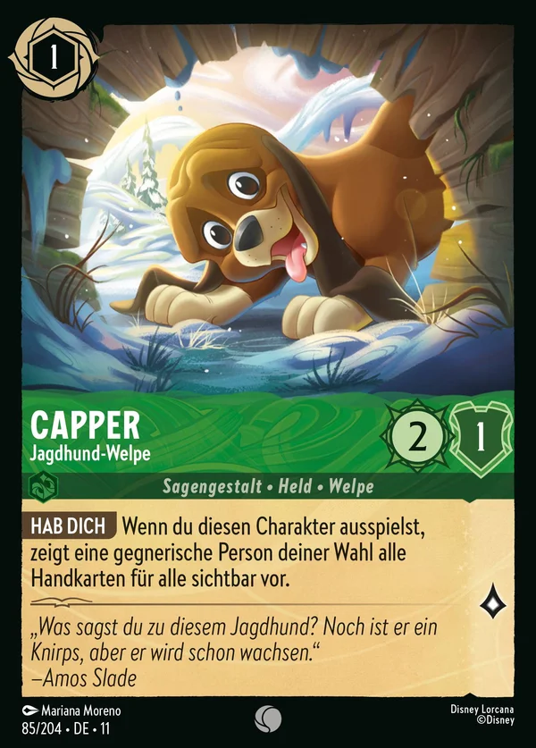 Capper - Jagdhund-Welpe — Disney Lorcana Charakter card from Winterspell