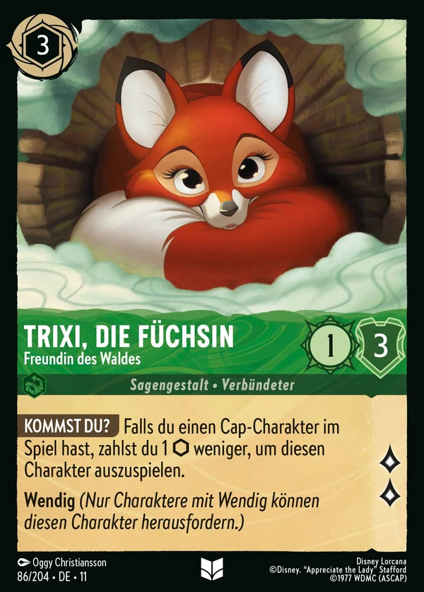 Trixi, die Füchsin - Freundin des Waldes — Disney Lorcana Charakter card from Winterspell