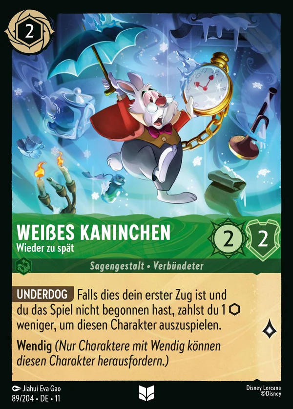 Weißes Kaninchen - Wieder zu spät — Disney Lorcana Charakter card from Winterspell
