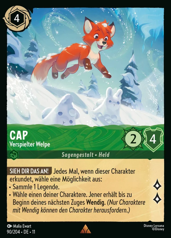 Cap - Verspielter Welpe — Disney Lorcana Charakter card from Winterspell