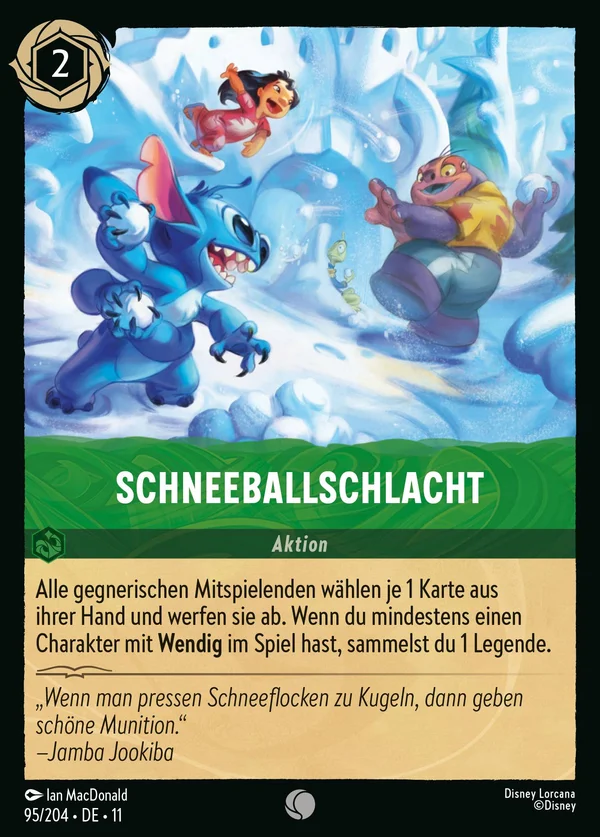 Schneeballschlacht — Disney Lorcana Aktion card from Winterspell